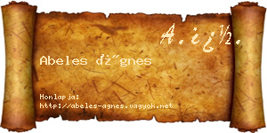 Abeles Ágnes névjegykártya